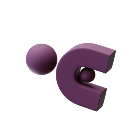 Eine violette Kugel und eine violette Kugel auf schwarzem Hintergrund.
