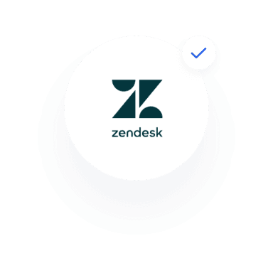 Das Zendesk-Logo auf einem blauen Kreis.
