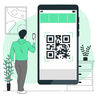Mann, QR-Code