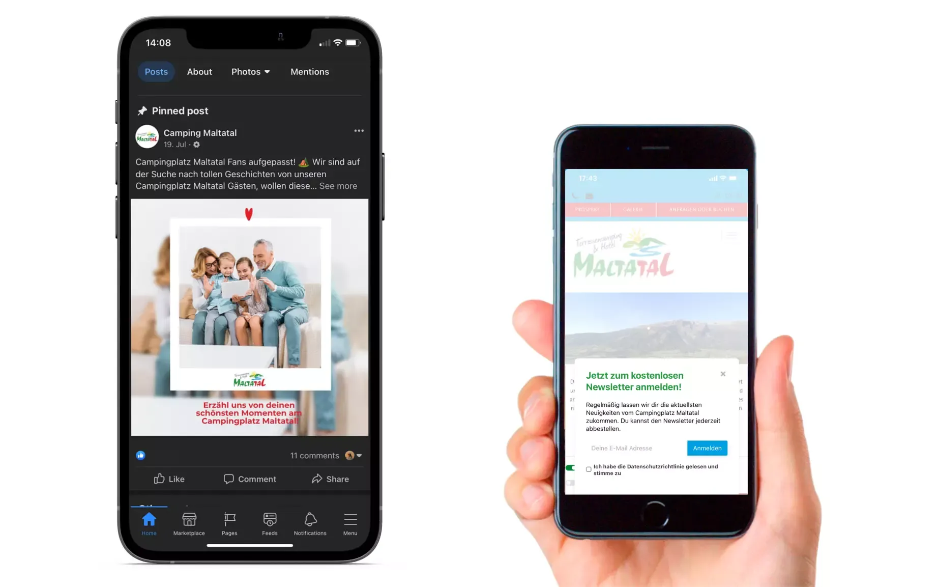 Eine Person hält ein Samsung-Telefon.