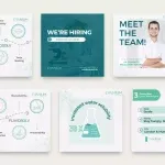 Eine Reihe von Social-Media-Bannern für das Unternehmen Evanium.